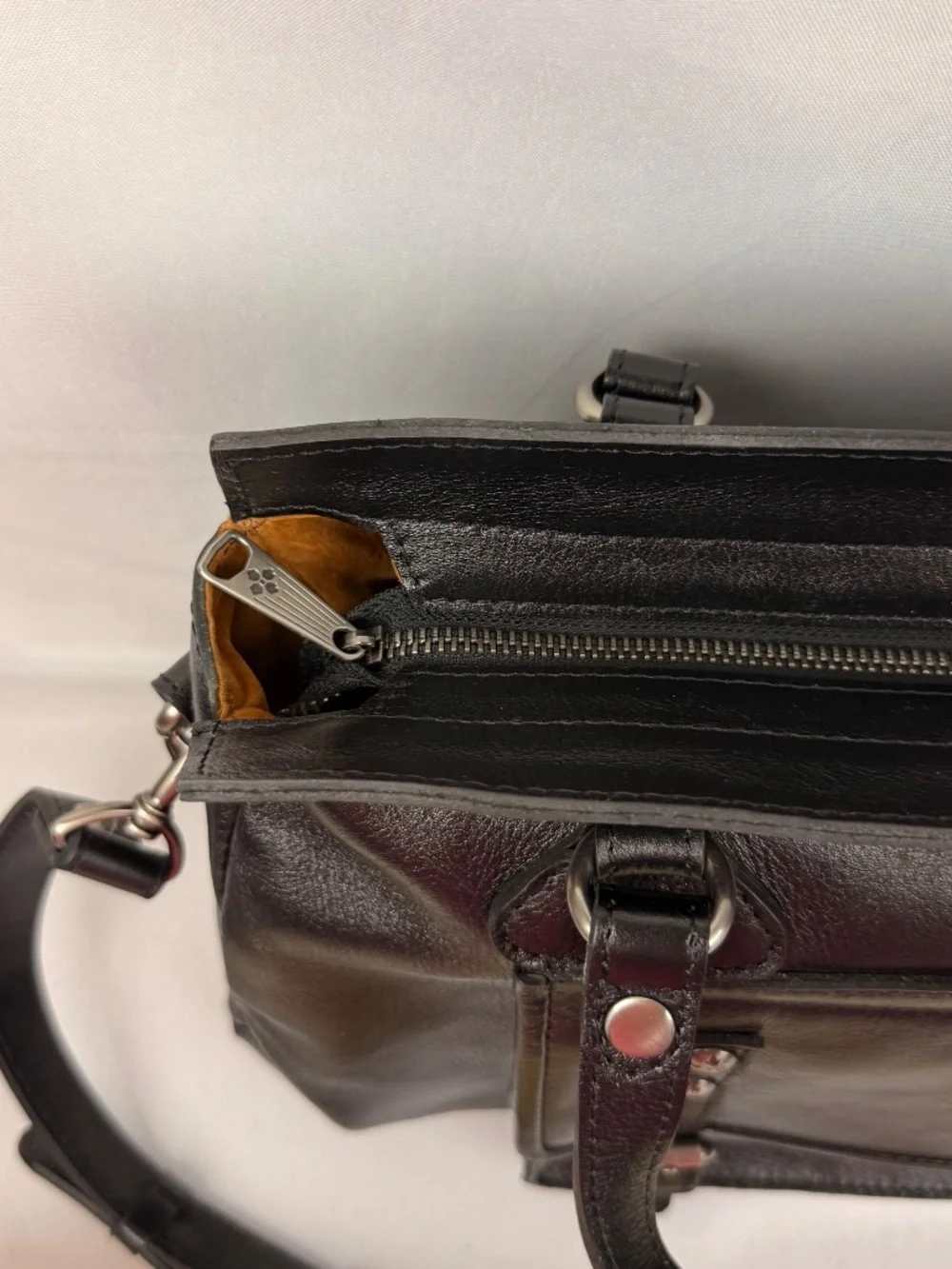 Patricia Nash Heritage Cannes Satchel Black Leather Convertible Satchel Bag